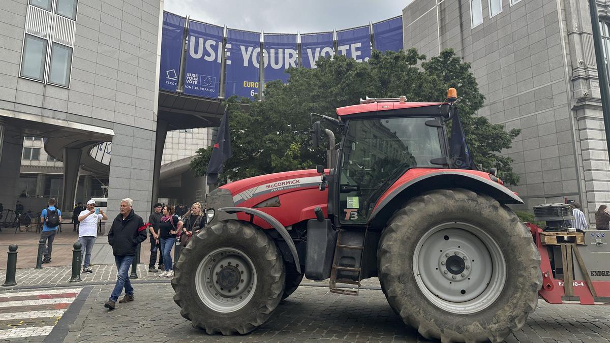 Más de mil agricultores participan en una nueva protesta en Bruselas.