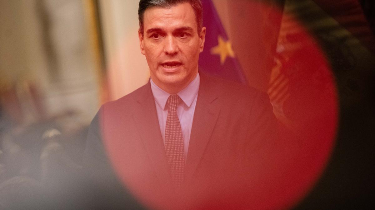 El presidente del Gobierno, Pedro Sánchez, en Bratislava.