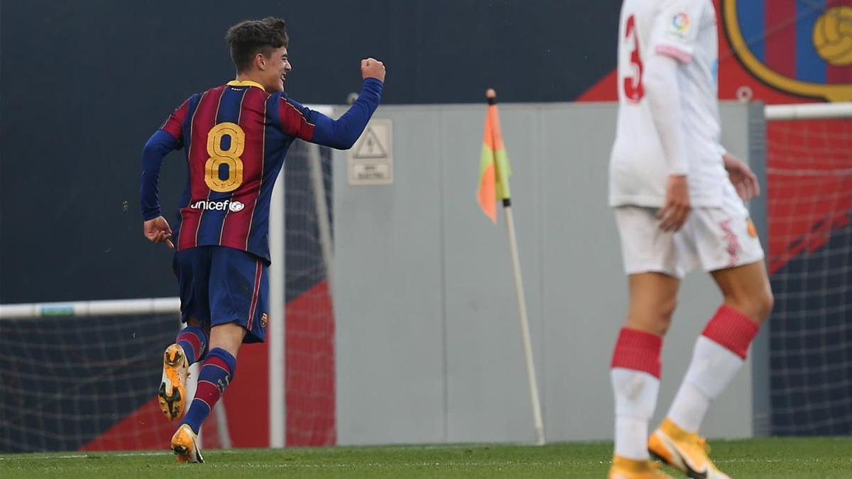 El golazo de Gavi con el Juvenil A ante el Atlético Villacarlos