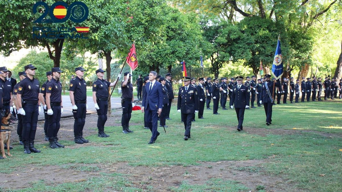 El delegado del Gobierno en Andalucía, Pedro Fernández, durante el acto conmemorativo de la Policía Nacional a las víctimas del terrorismo