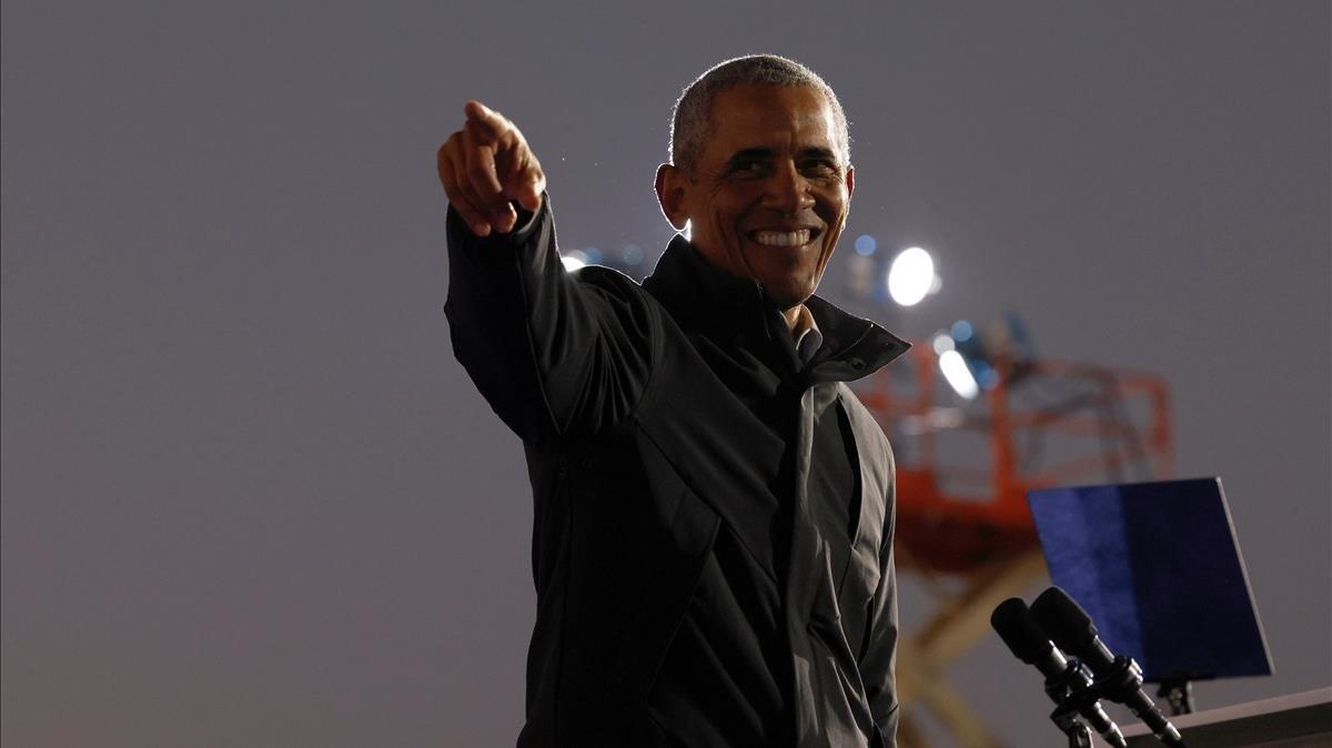 El expresidente de EEUU Barack Obama, durante un mitin de la pasada campaña. El expresidente de EEUU Barack Obama, durante un mitin de la pasada campaña.