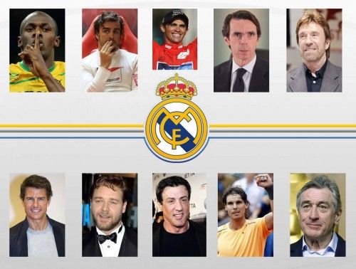 Algunos de los ilustres forofos del Real Madrid.