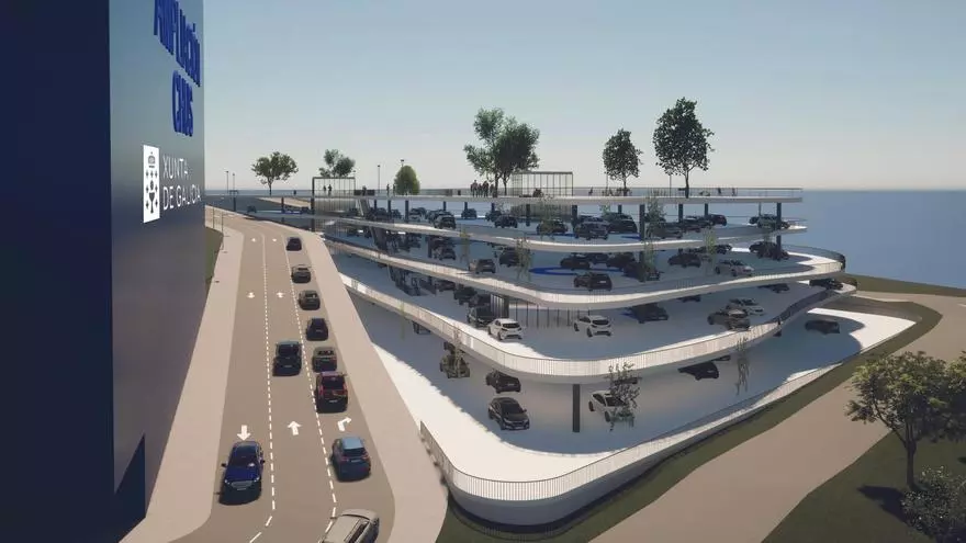 Así quedaría el aparcamiento que la Xunta propone para el Hospital Clínico