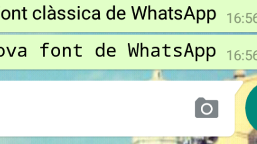 La nova font de WhatsApp.