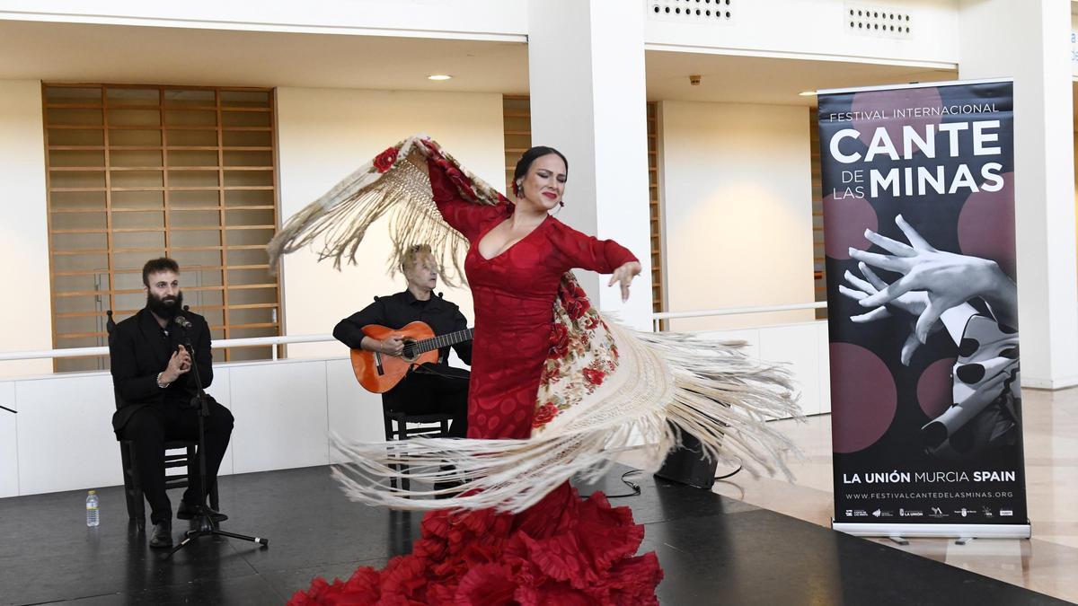 La bailaora Paula Rodríguez durante la presentación de Flamenco Experience.