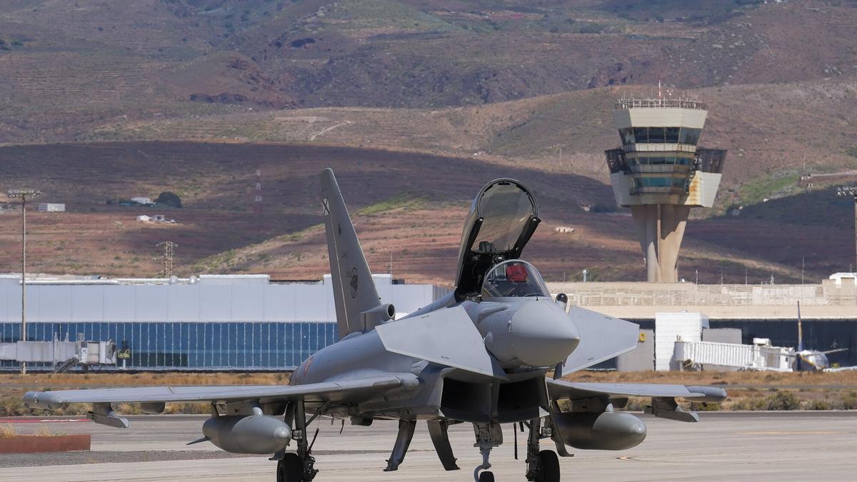 Presentación de los aviones Eurofighter Typhoon en la Base Aérea de Gando, en Gran Canaria