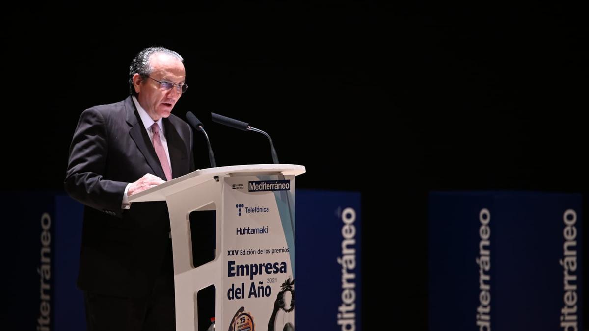 Javier Moll, durante su intervención en el Auditori.