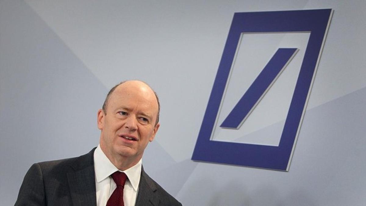 El copresidente del Deutsche Bank, John Cryan, este jueves en la sede de la entidad, en Fráncfort.