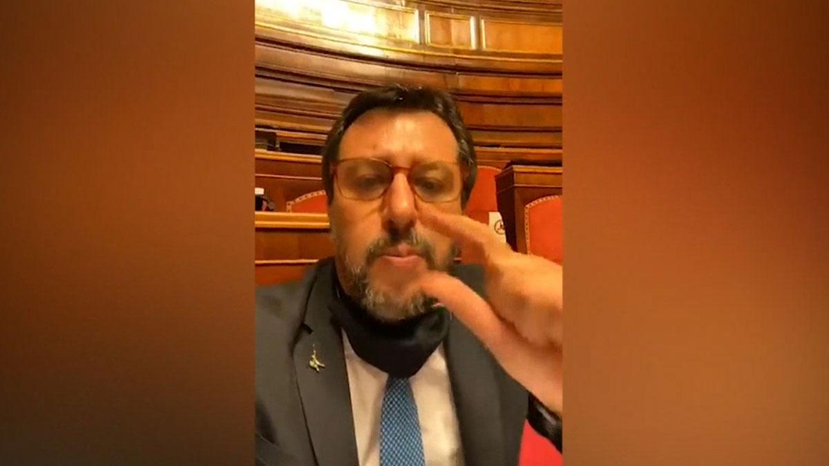 Salvini ocupa el Parlamento italiano para pedir respuestas sobre la crisis económica