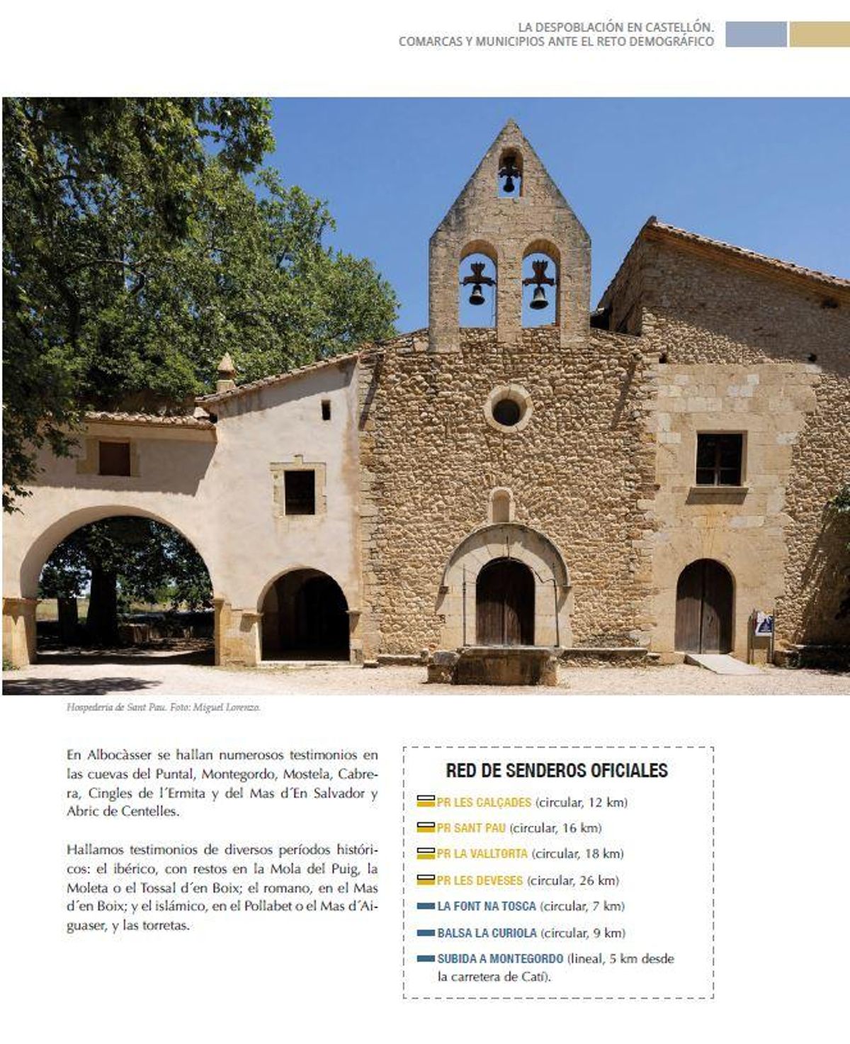 Ficha de las rutas de senderismo de Albocàsser, en el informe.