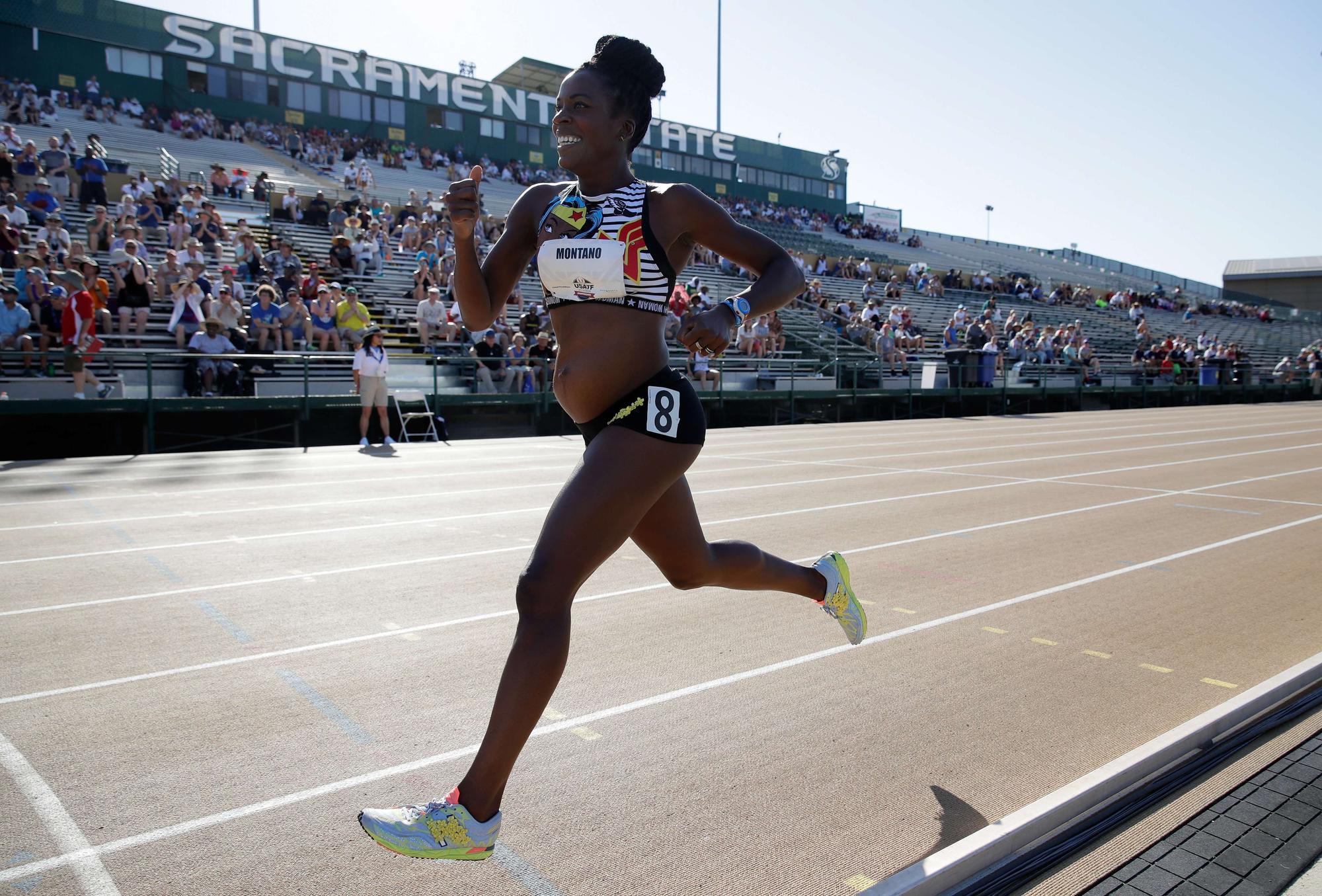 Alysia Montano runs in the Women&quot;s 800 Meter opening round during Day 1 of the 2017 USA Track &amp; Field Championships at Hornet Satdium on June 22, 2017.