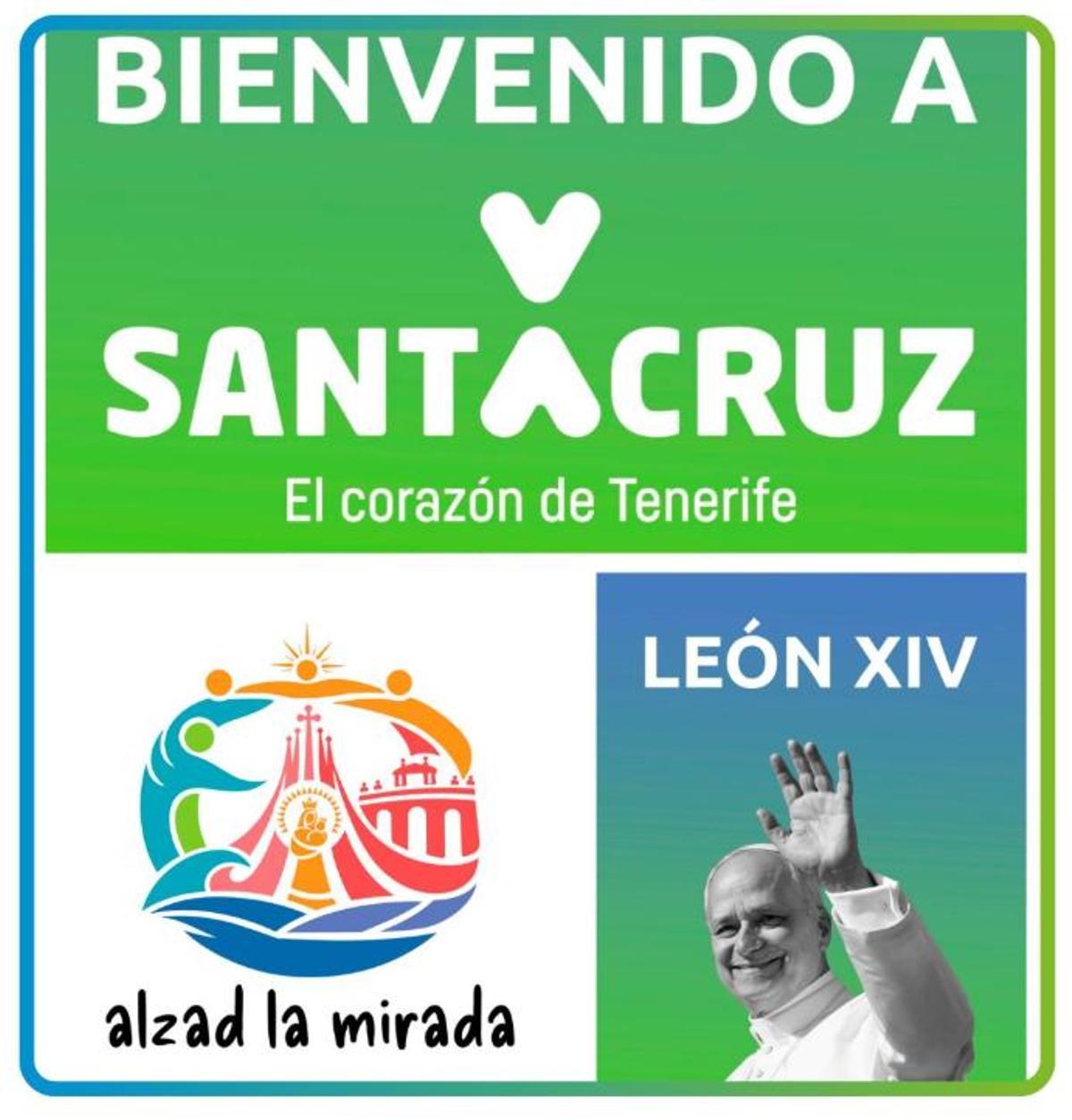 Cartel de bienvenida a Santa Cruz.