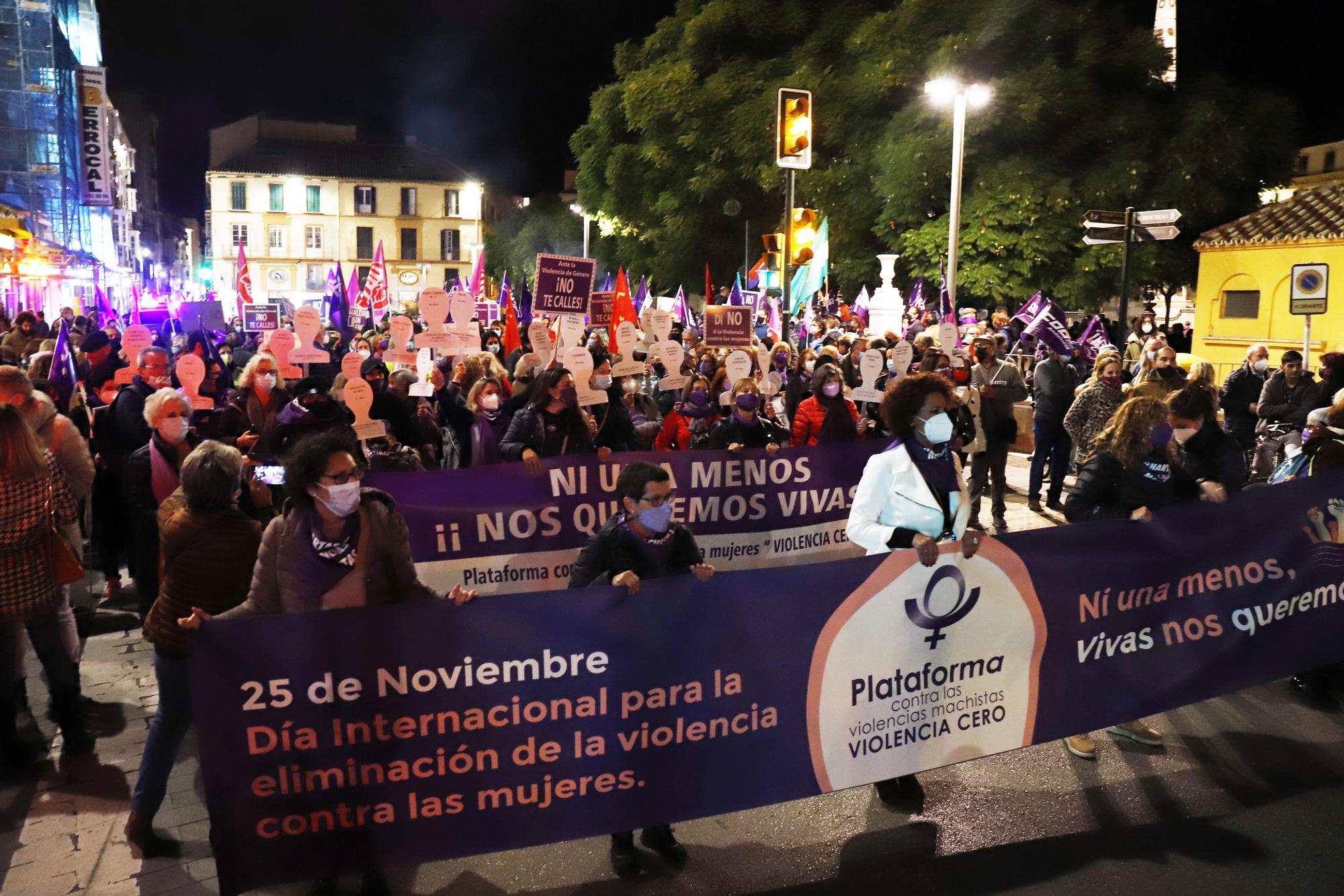 Manifestación del 25N contra la violencia machista en Málaga