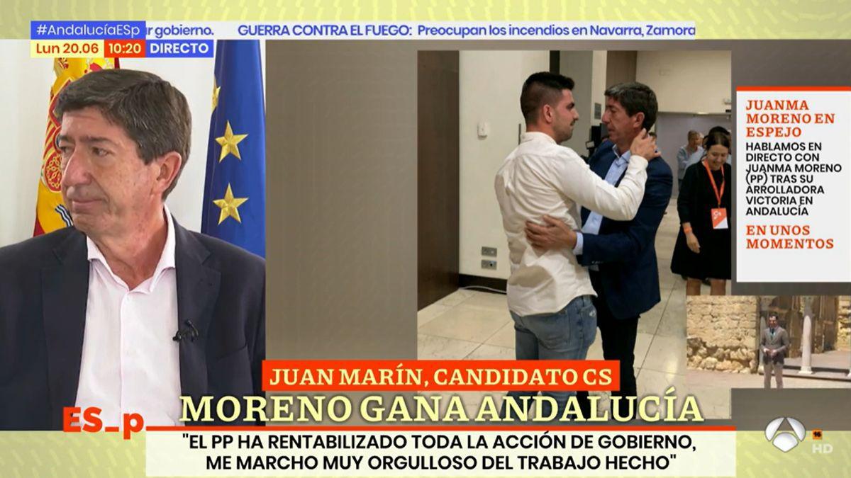 Juan Marín llora en 'Espejo público' al hablar de sus hijos tras el batacazo de Ciudadanos