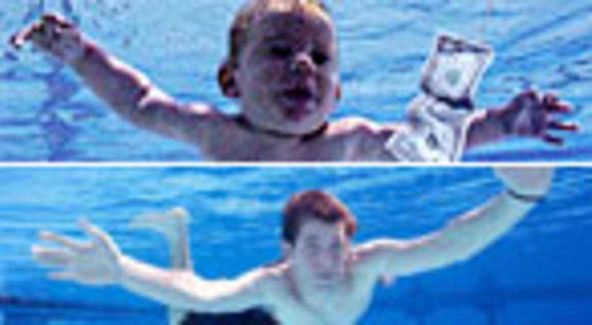Spencer Elden, a dalt, en la portada de ’Nevermind’ de Nirvana i, a sota, passats 17 anys. Spencer Elden, a dalt, en la portada de ’Nevermind’ de Nirvana i, a sota, passats 17 anys.