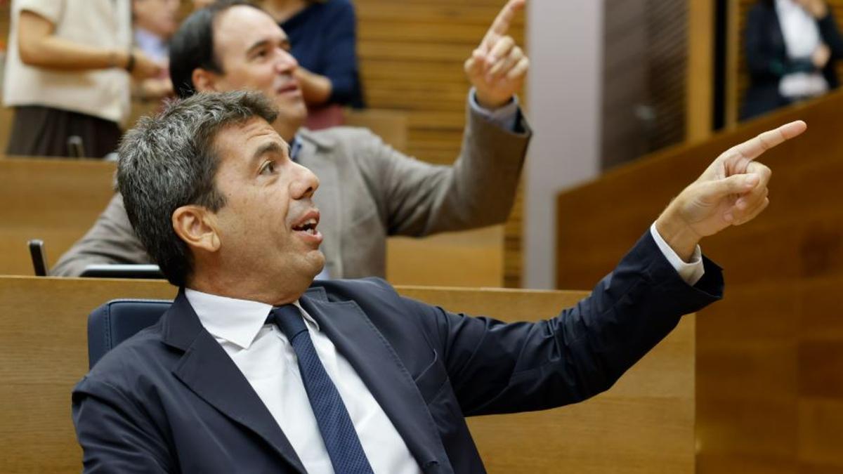 Mazón, en primer término, y Pérez Llorca.