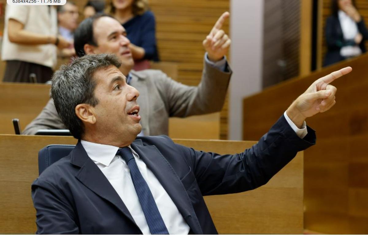 Mazón, en primer término, y Pérez Llorca.