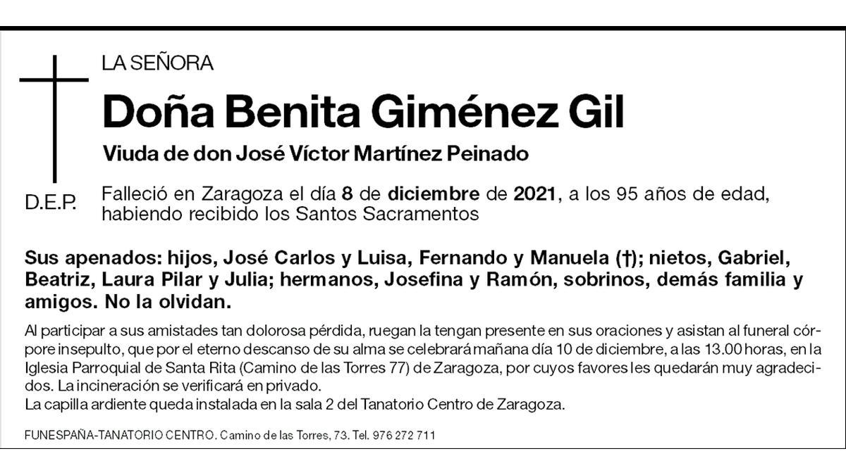 Doña Benita Giménez Gil.