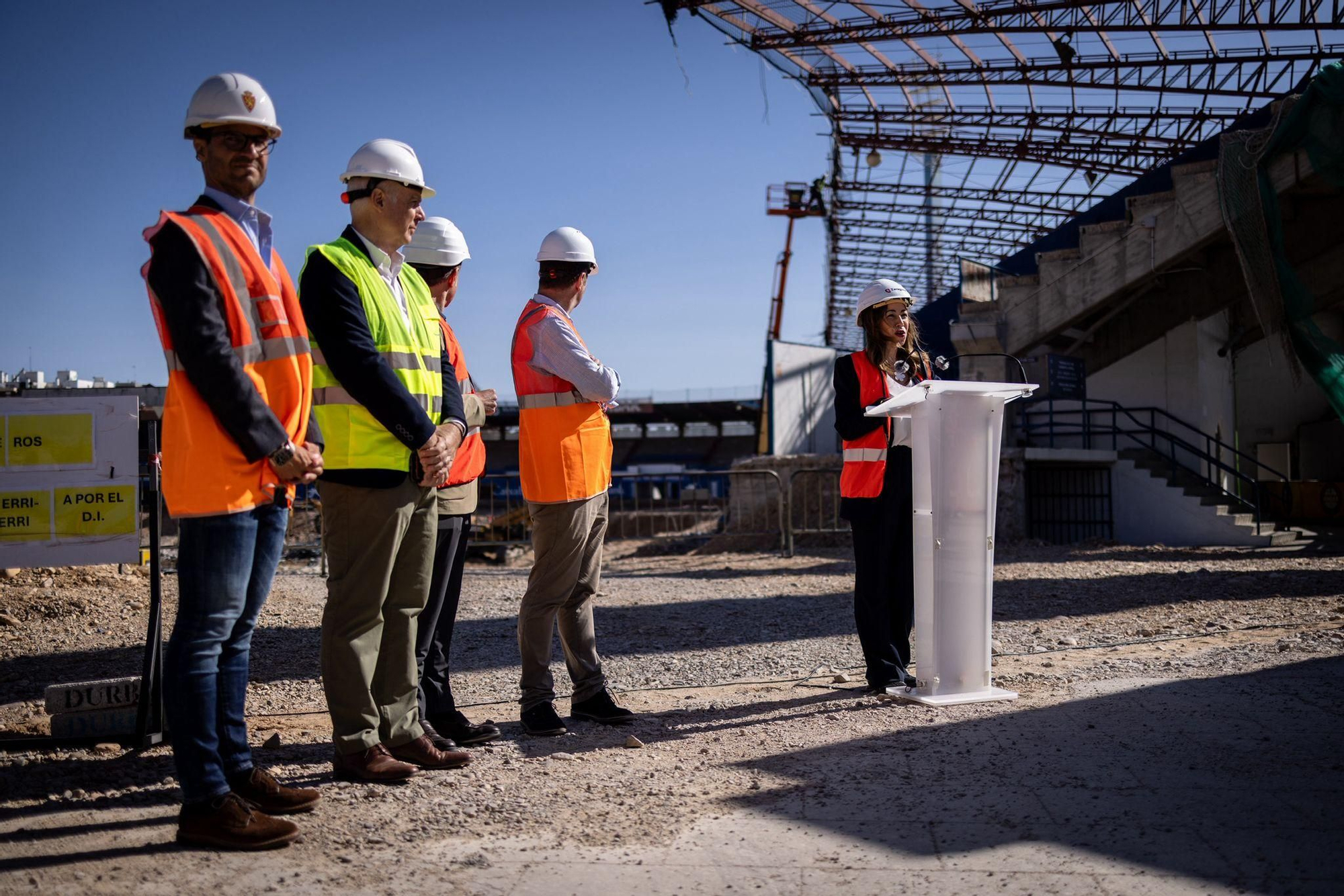 En imágenes | Visita a las obras de La Romareda cuando se cumple un año del inicio de los trabajos