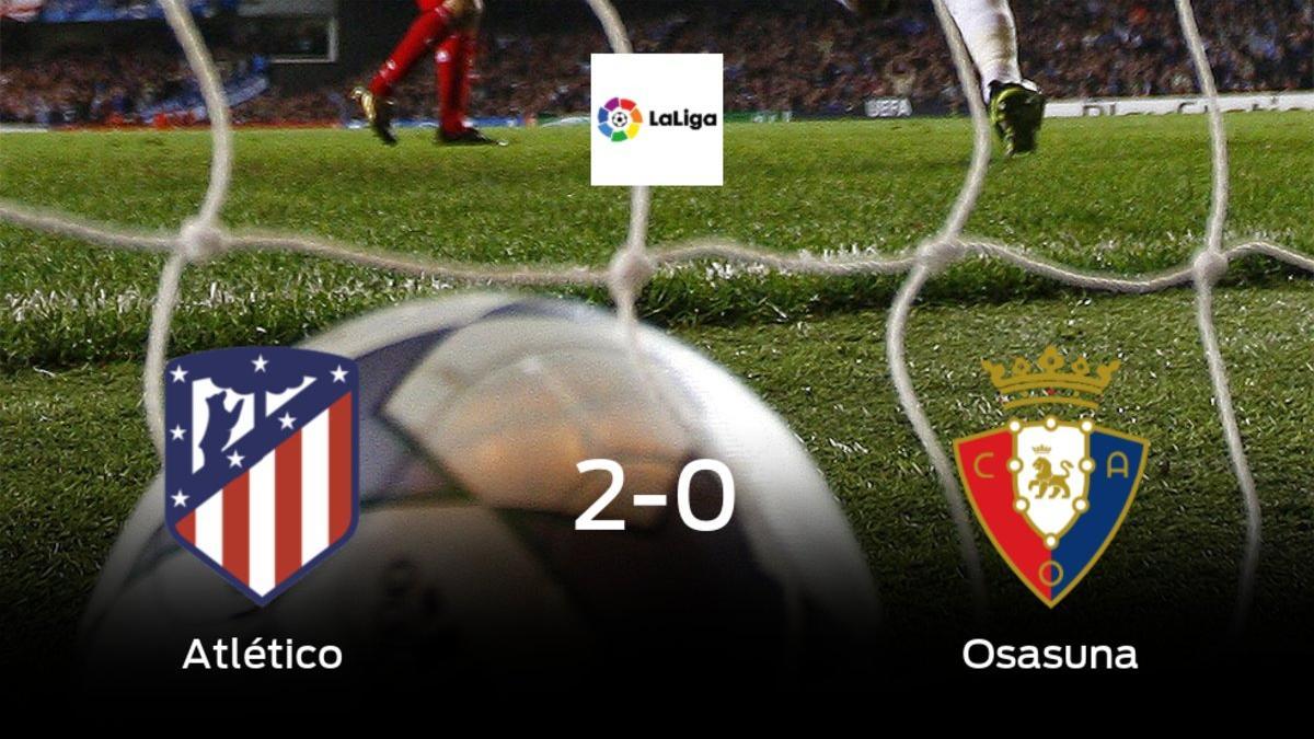 El Atlético de Madrid consigue la victoria en casa ante el Osasuna (2-0)