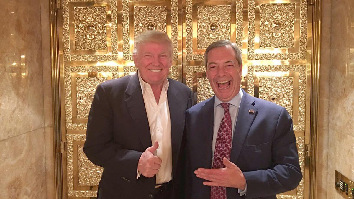 Donald Trump y Nigel Farage, juntos en la torre Trump