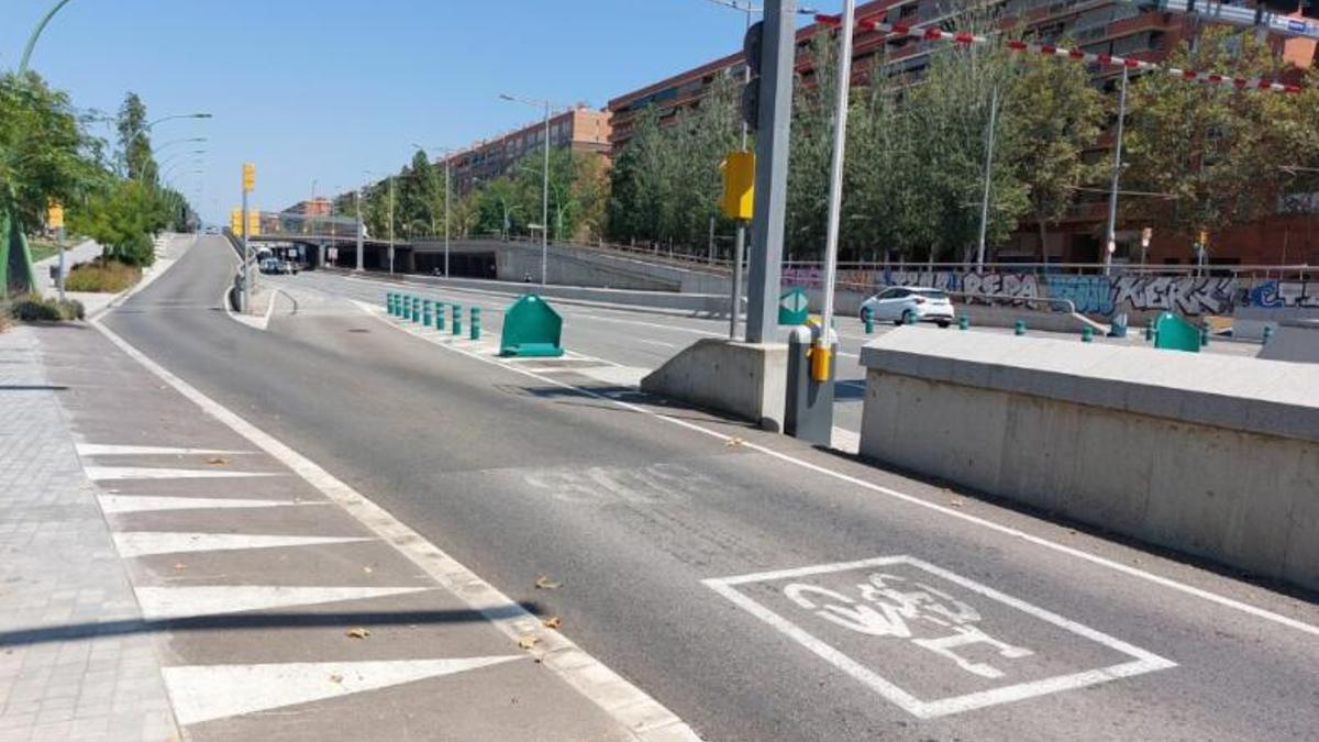 Imagen de uno de los tramos afectados por las obras de la Gran Via, en Sant Martí.