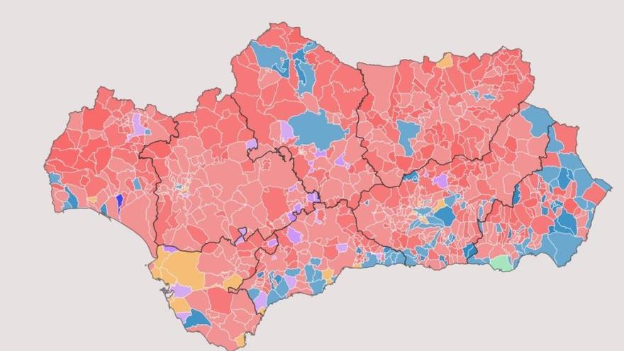Els resultats de les eleccions a Andalusia a cada municipi