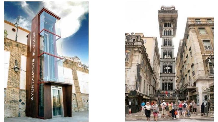 Ejemplos de ascensores o elevadores turísticos de otras ciudades en los que se inspira Zamora.