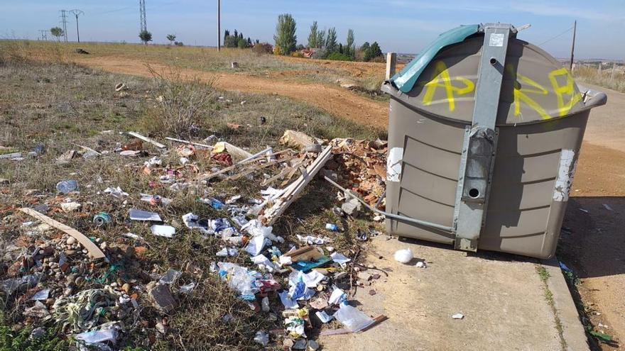 Estado de uno de los contenedores en la zona.