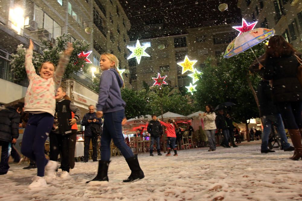 La plaza de las Flores, 'nevada' por Navidad