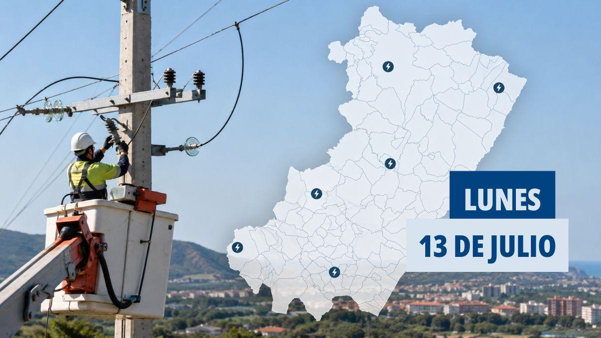 Cortes de luz programados para el lunes 13 de julio