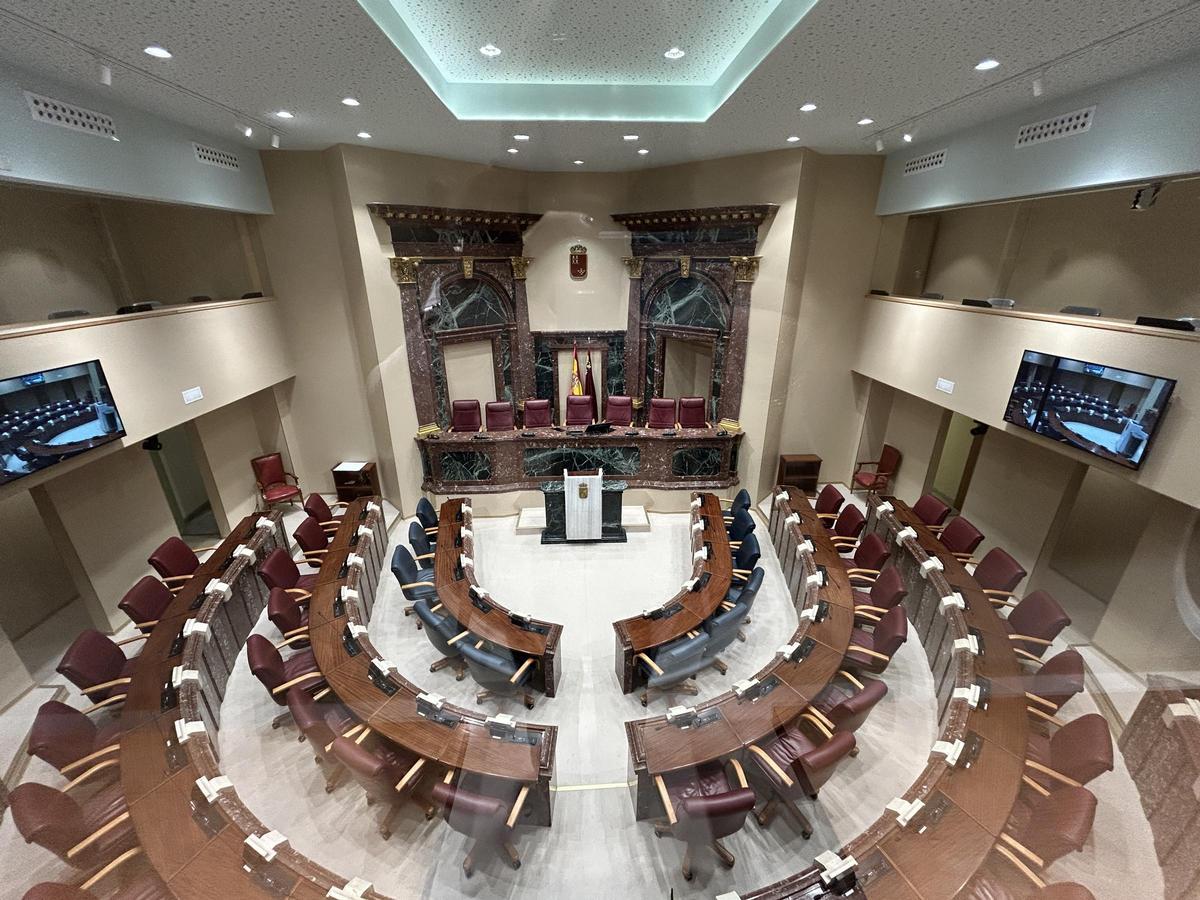 El Hemiciclo de la Asamblea Regional de Murcia abrió sus puertas en febrero.