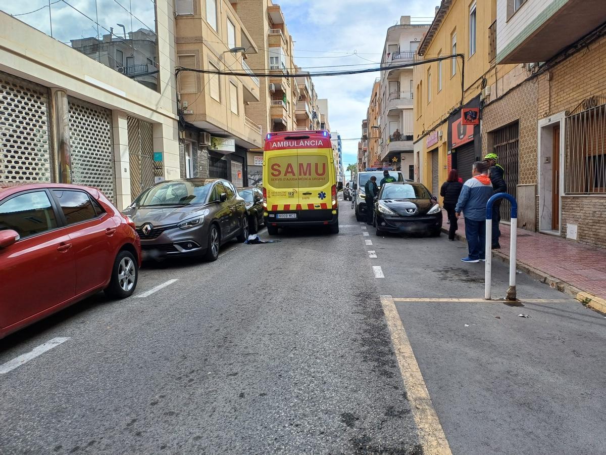 Traslado del herido desde el lugar del atropello