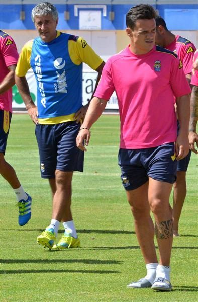 Fase final del entrenamiento de la UD Las Palmas