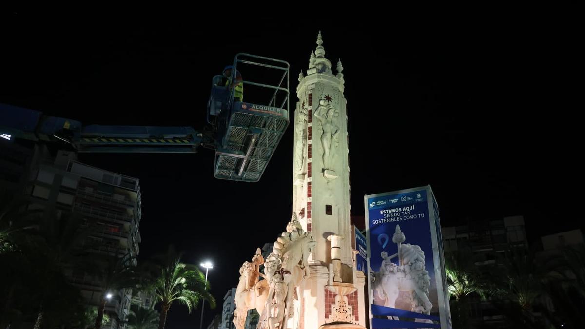 Alicante ya protege a la fuente de Luceros del terremoto de las mascletás de Hogueras