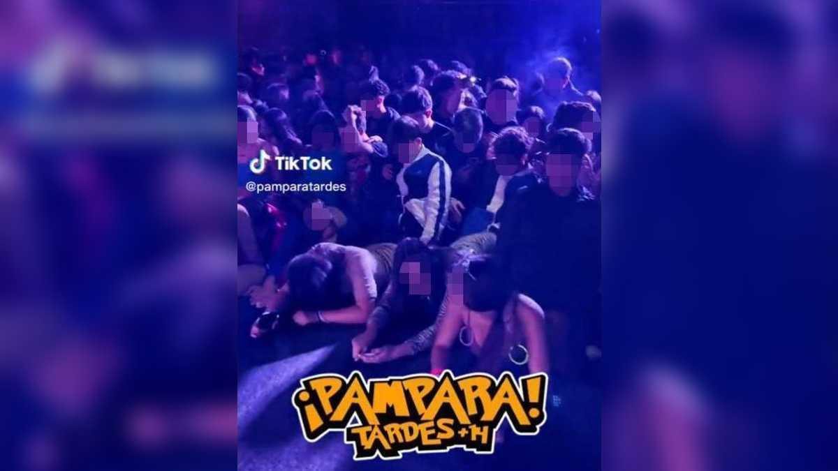 Imatge del vídeo que la discotes Pampara Tardes ja ha despublicat de les seves xarxes socials.