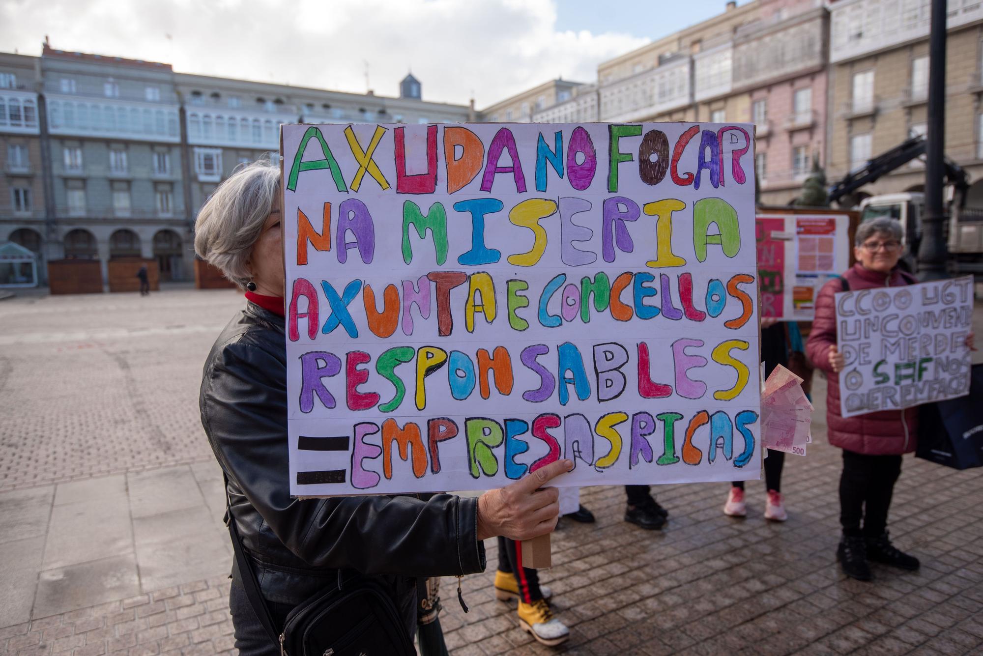 Protesta de trabajadoras del servicio de Axuda no Fogar