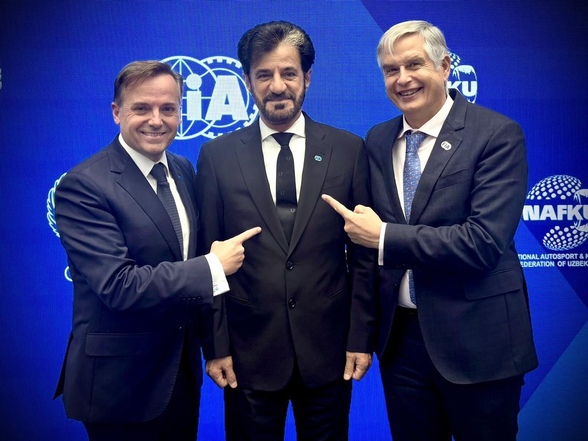 Ben Sulayem, junto a Manuel Aviñó y Carmelo Sanz de Barros