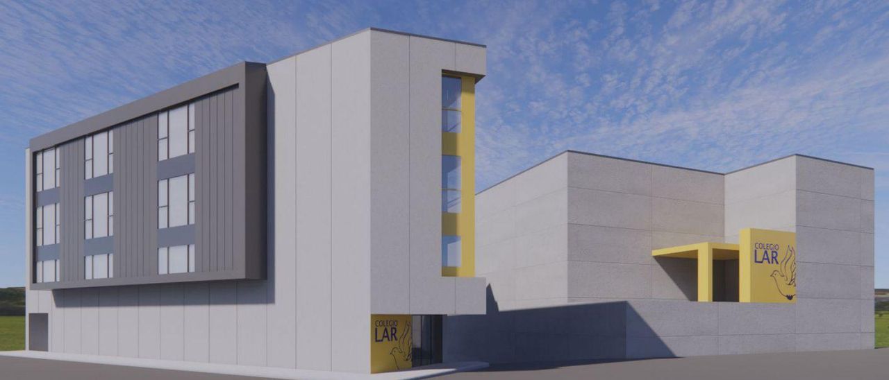 Recreación del nuevo edificio, el primeiro por la izquierda; a pie de carretera se situaría la 3ª planta. | // D.P.