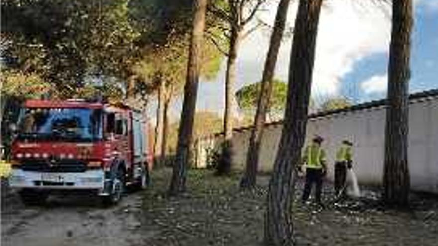 Els Bombers de la Generalitat van remullar la zona afectada.