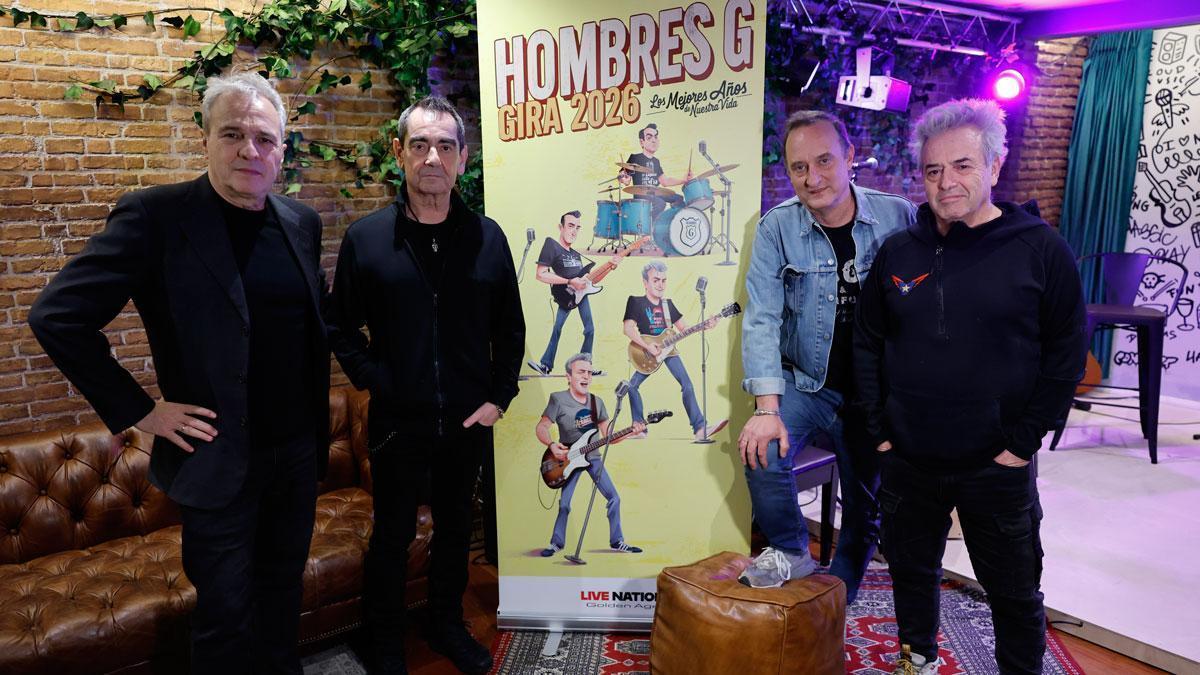 Hombres G en la presentación de su nueva gira 'Los mejores años de nuestra vida 2026'.