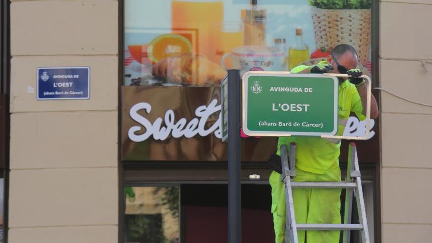 Cambio de nombre de la avenida Baró de Càrcer por &#039;l&#039;Oest&#039;