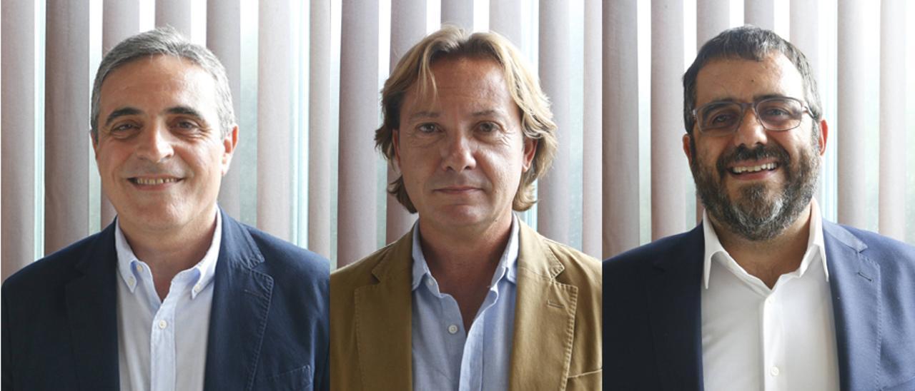 Los diputados José Vicente Marí Bosó (PP), Jorge Campos (Vox) y Vicenç Vidal (Sumar Més).
