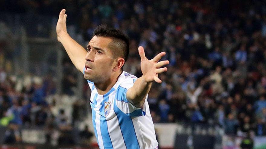 Charles celebra su tanto, el de la victoria, ante el Atlético de Madrid.