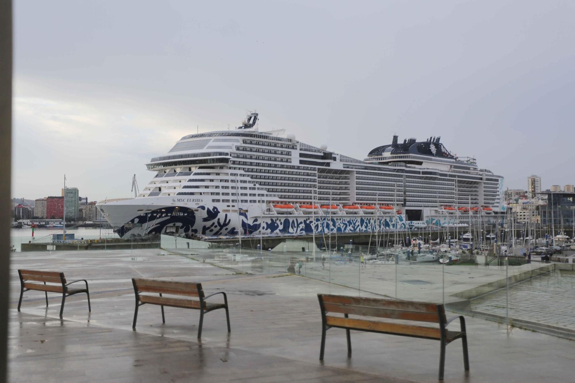 Atraca en A Coruña el crucero 'MSC Euribia', el primero propulsado por Gas Natural Licuado