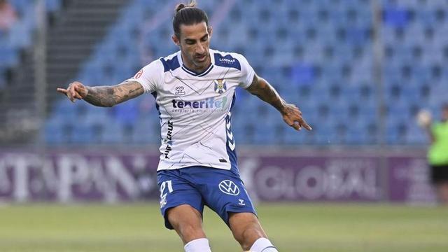 Marc Mateu, en su único partido completo con el Tenerife, el jugado en Guadalajara.