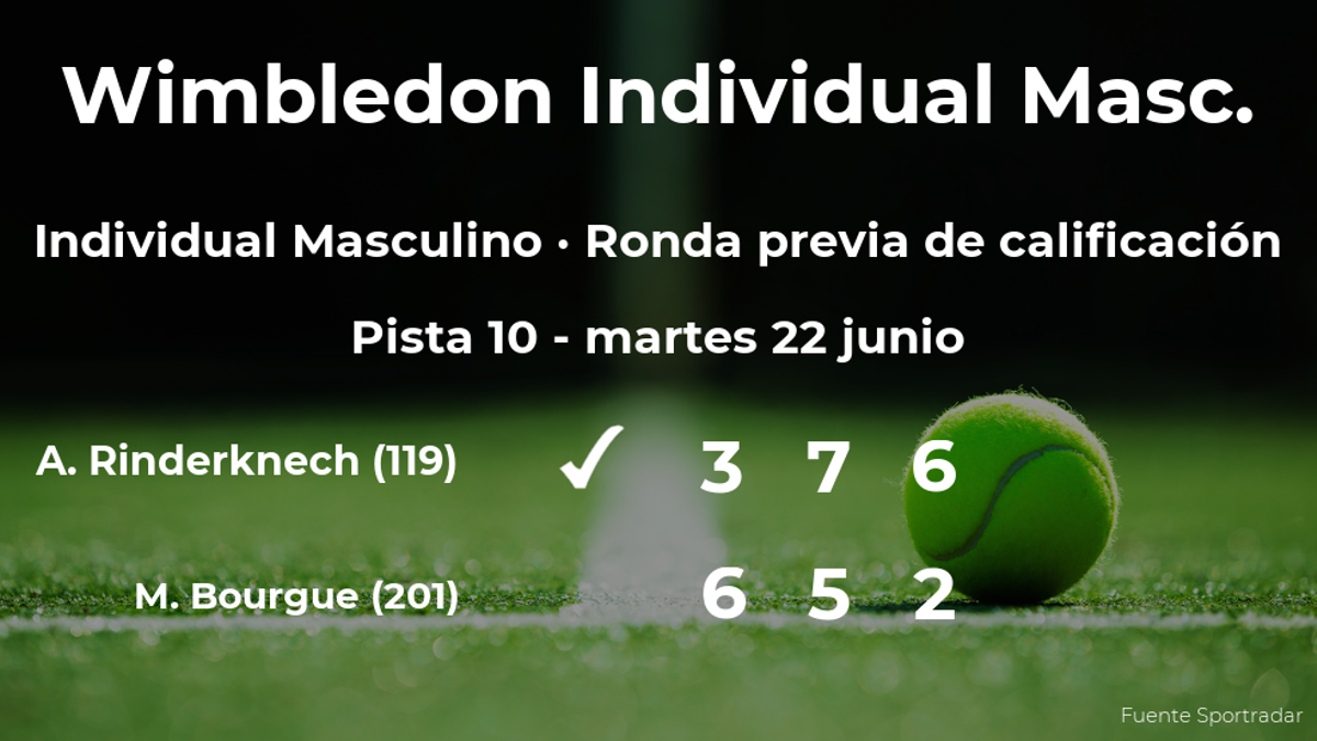 Arthur Rinderknech gana en la ronda previa de calificación de Wimbledon