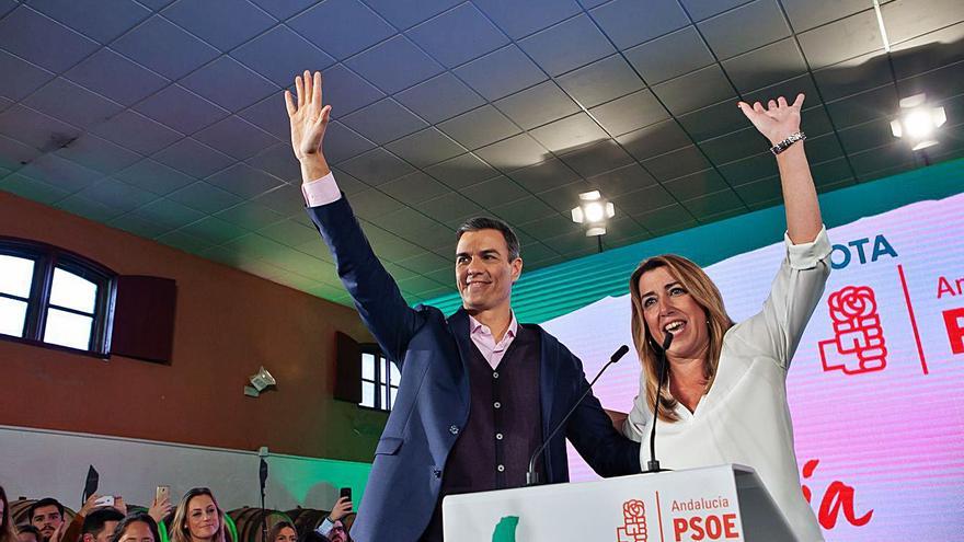 Pedro Sánchez y Susana Díaz en un mitin, en una imagen de archivo.