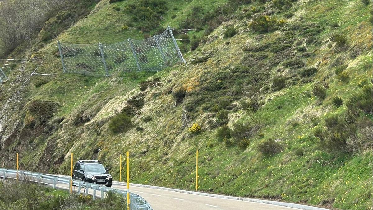 Las protecciones instaladas, en una parte del tramo.