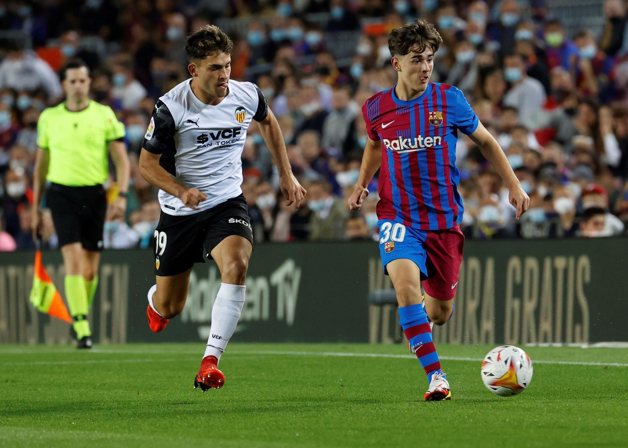 Gavi realizó otro partidazo ante el Valencia